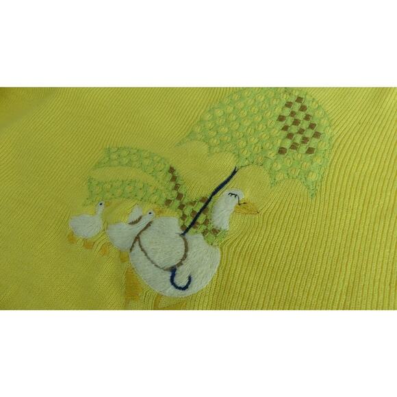 Embroidered Ducks Sweater Women's L/XL Honk If I Am Adorable Novelty Ducky OOAK - Picture 12 of 12